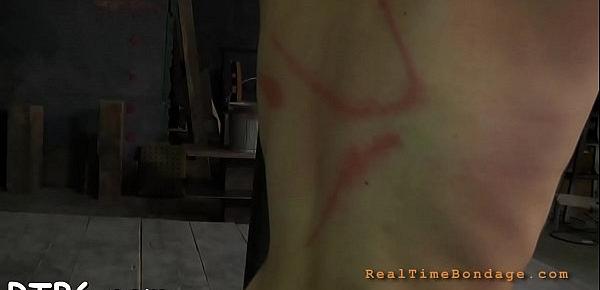  Stripping inside a petite iron cage